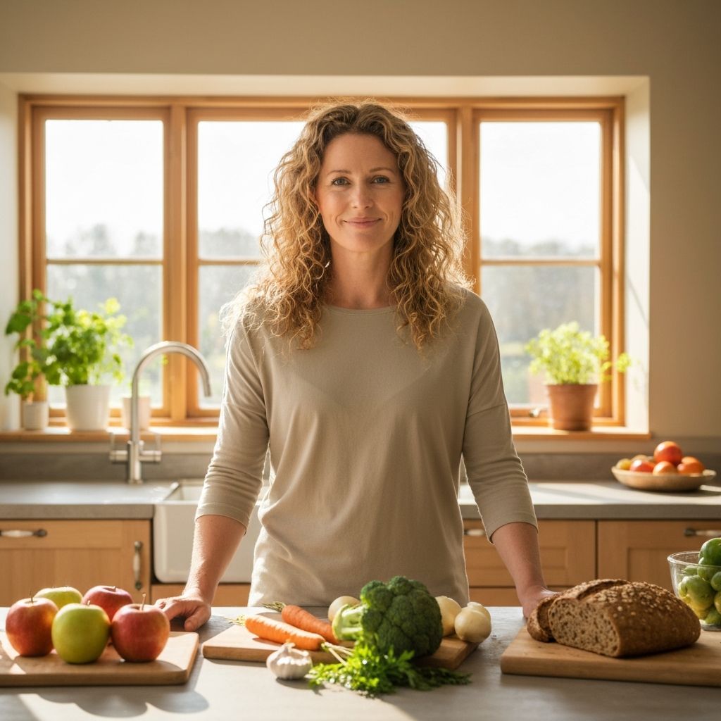 Henkilö tekee rauhallisen valinnan ruokavaliossaan